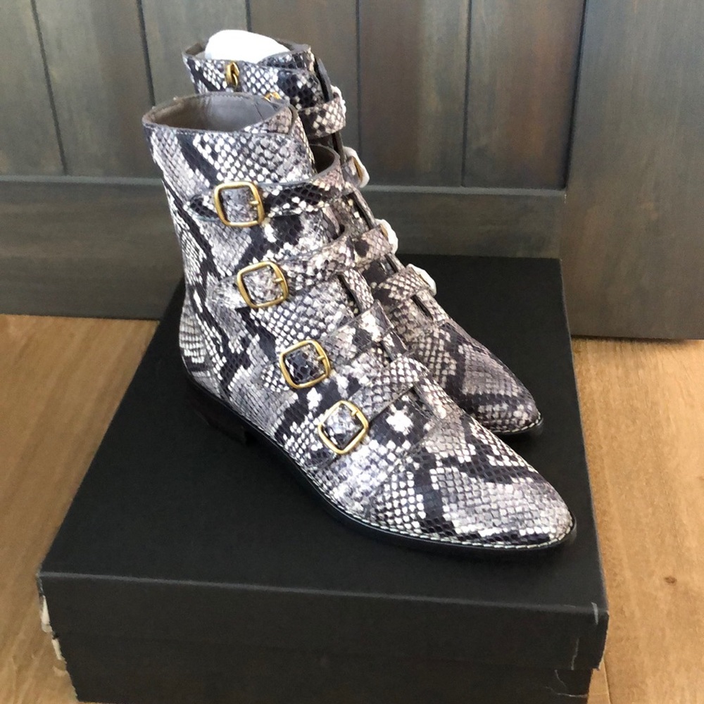 Snakeskin Buckle Boots